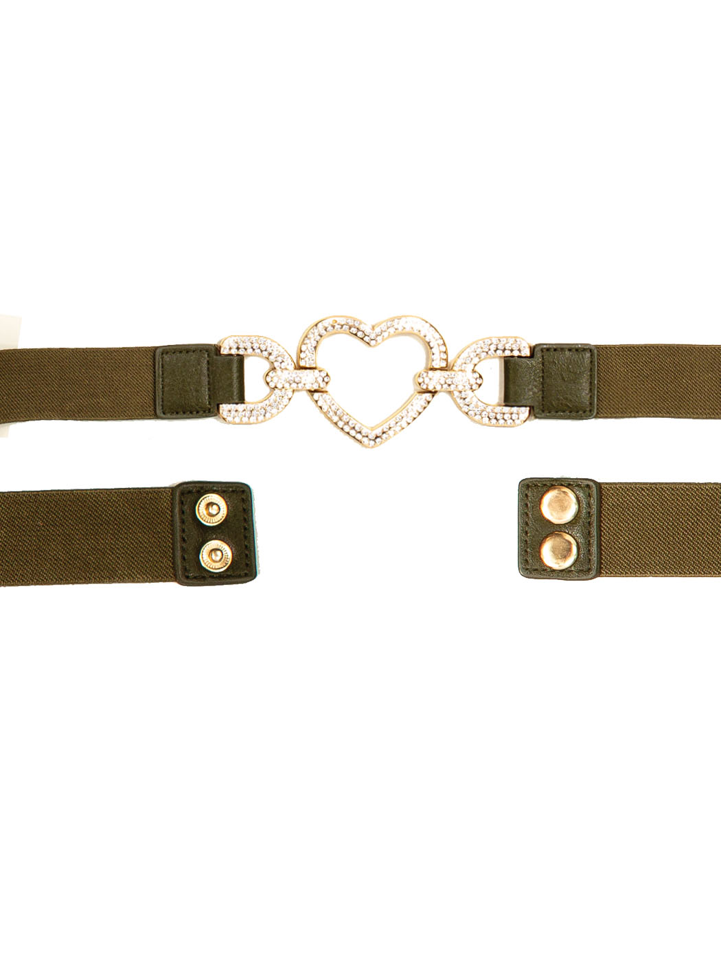 CINTURA ELASTICA CON FIBBIA CUORE - GREEN